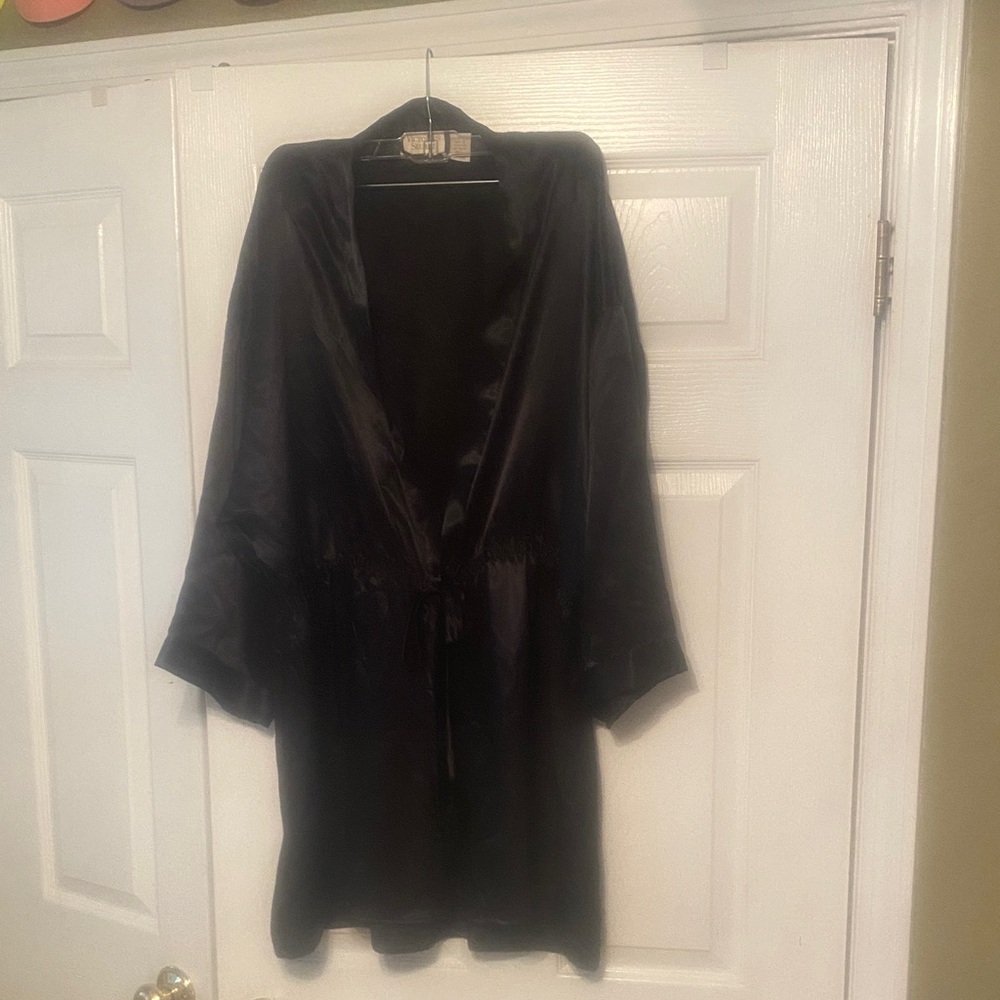 Victoria's Secret Black Satin Robe